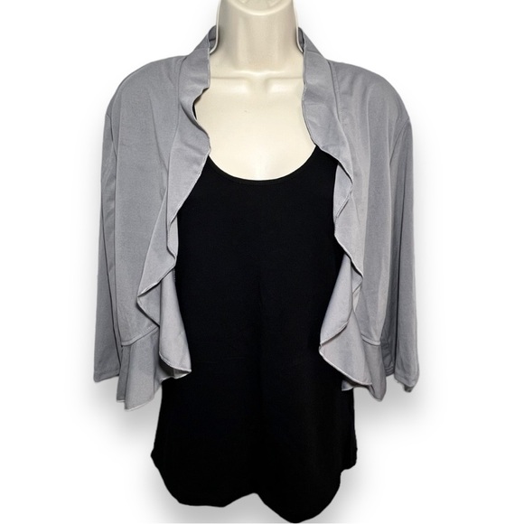 Aceshion Sweaters - ACESHION Women’s 3/4 Sleeve Cropped Bolero Shrug Grey Size Large